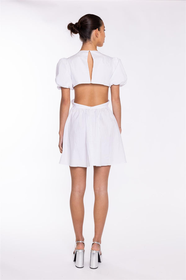 Glamorous White Cut-Out Mini-Dress