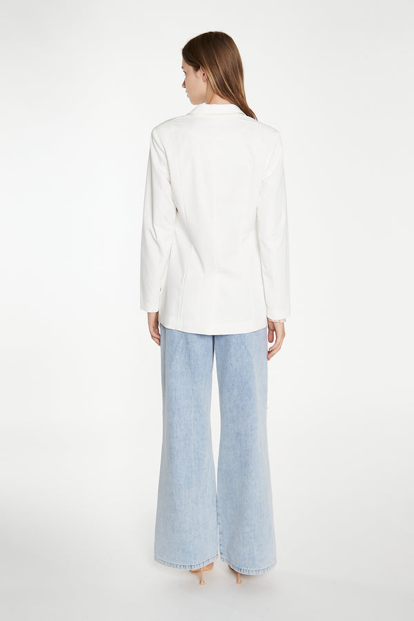 Glamorous White Double-Breasted Blazer