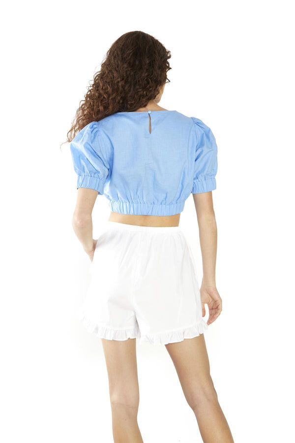 Glamorous White Elasticated-Waistband Shorts
