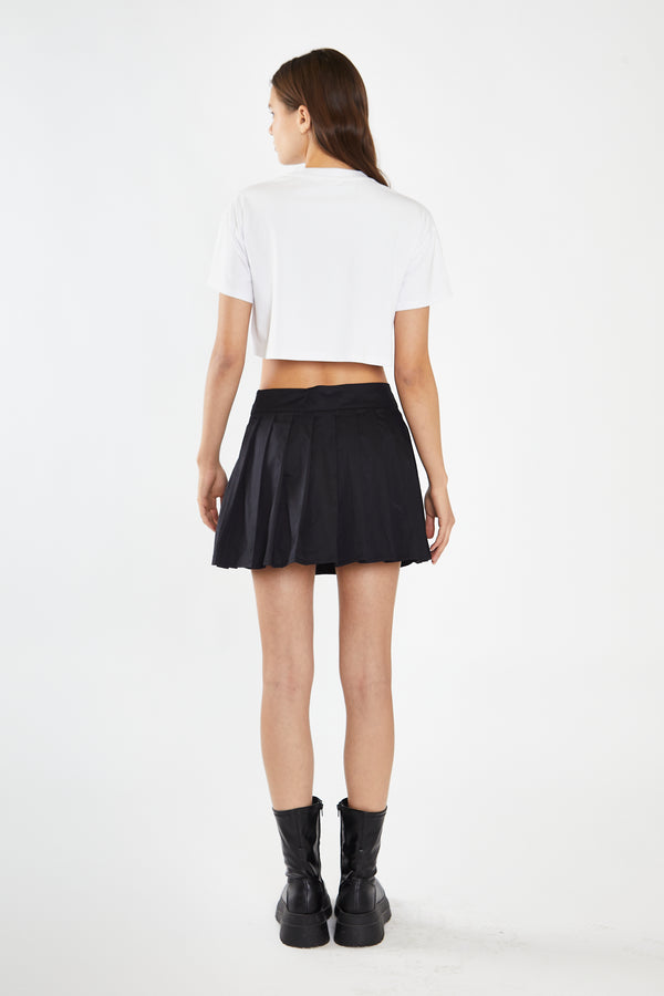 Glamorous White Embellished Heart Cut-Out Crop-Top