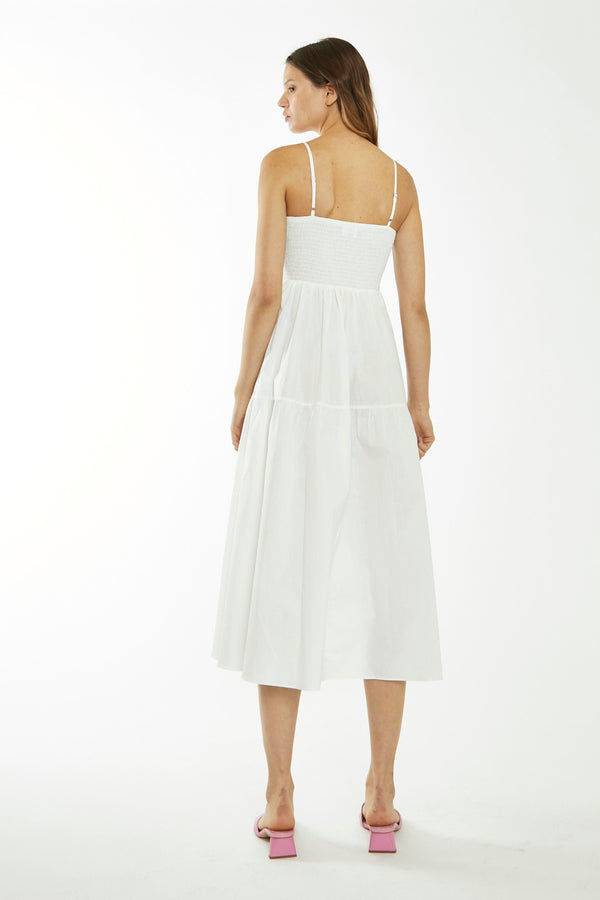 Glamorous White Empire-Line Midaxi-Dress