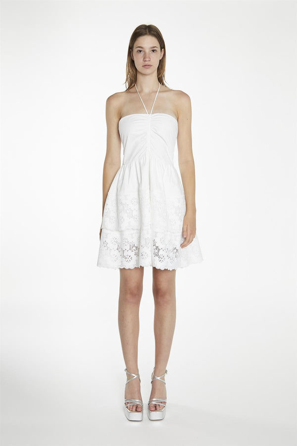 glamorous White Halterneck Mini-Dress