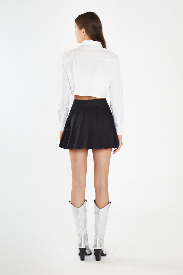 Glamorous White Heart Cut-Out Crop-Shirt