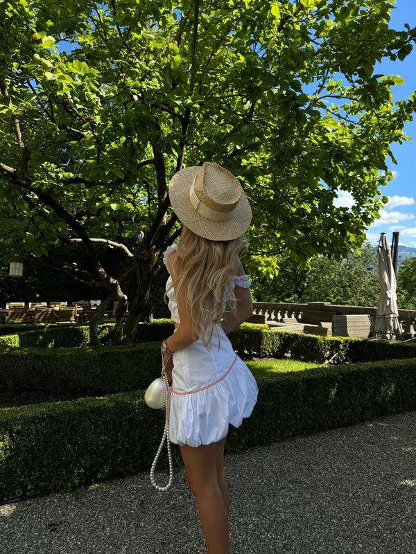 Glamorous White Lace-Up Crop-Top