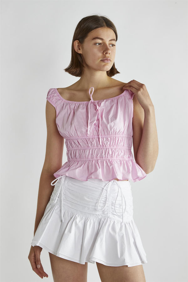 Glamorous White Pleated Tutu Mini-Skirt