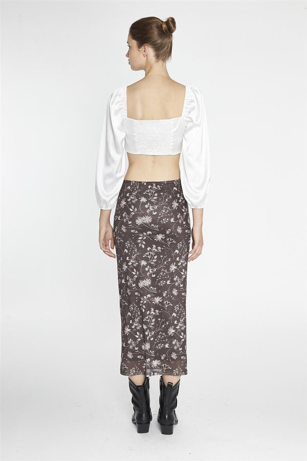 Glamorous White-Satin Corset Crop-Top