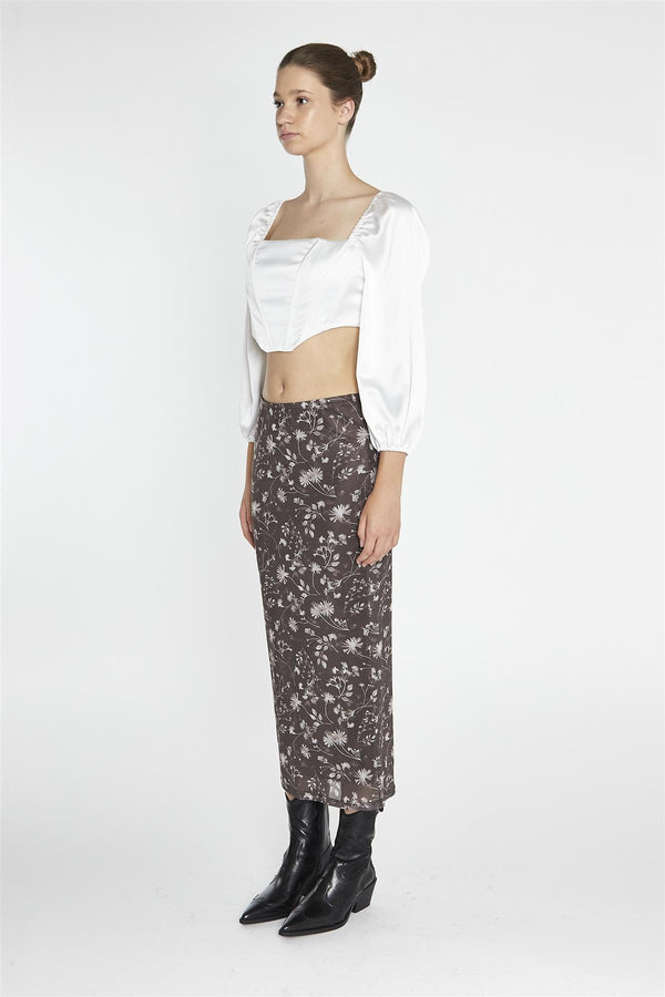 Glamorous White-Satin Corset Crop-Top