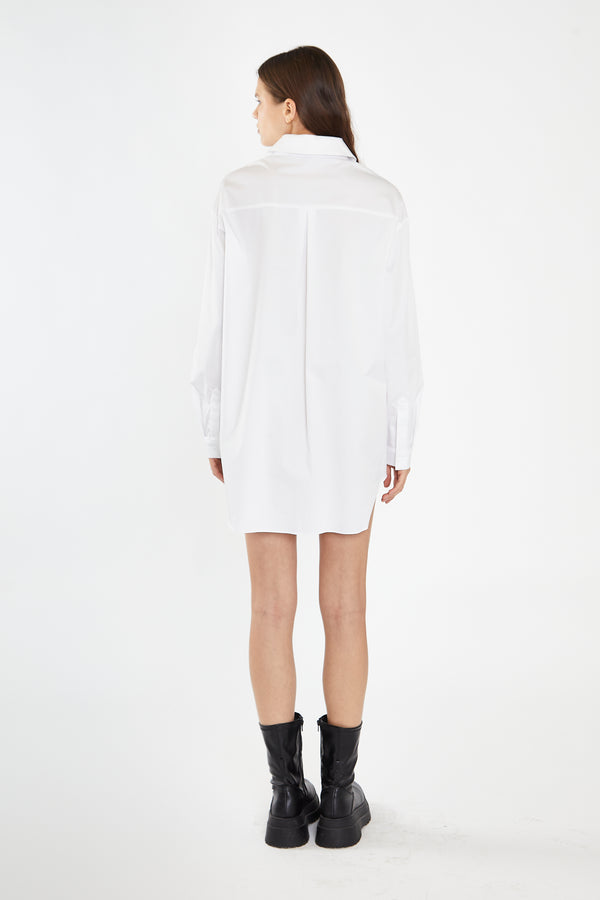 Glamorous White Shirt Mini-Dress