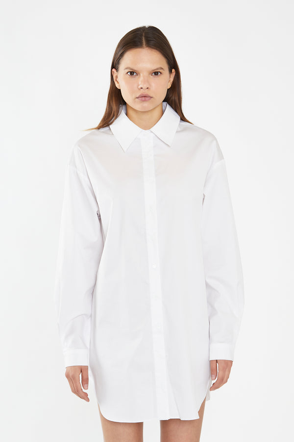 Glamorous White Shirt Mini-Dress