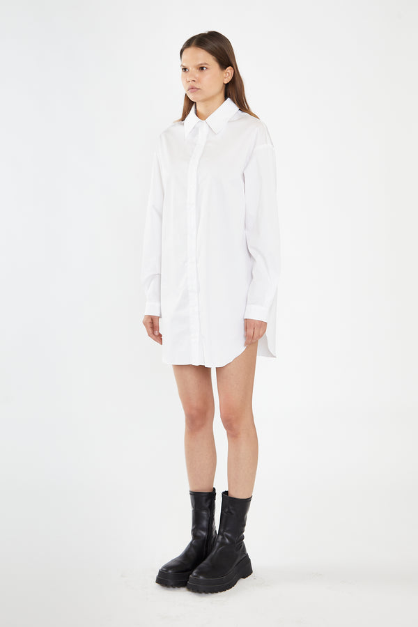 Glamorous White Shirt Mini-Dress
