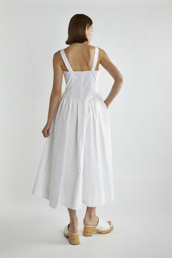 Glamorous White Skater Midi-Dress
