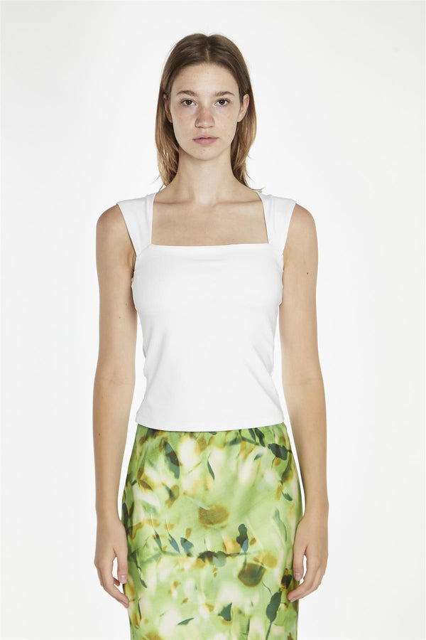 Glamorous White Square-Neck Top