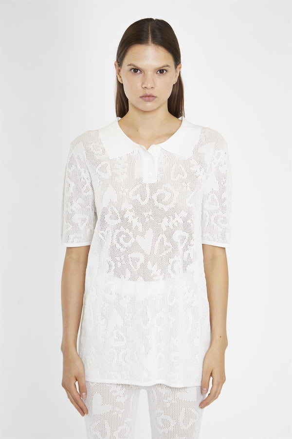 Glamorous White-Textured Knit-Top