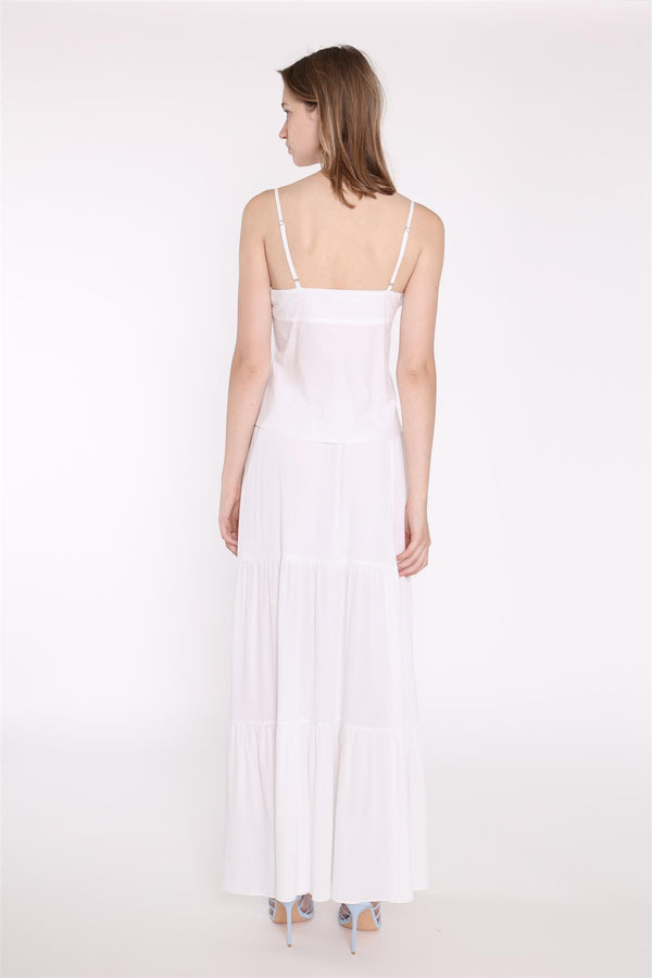 Glamorous White Tie-Front Top