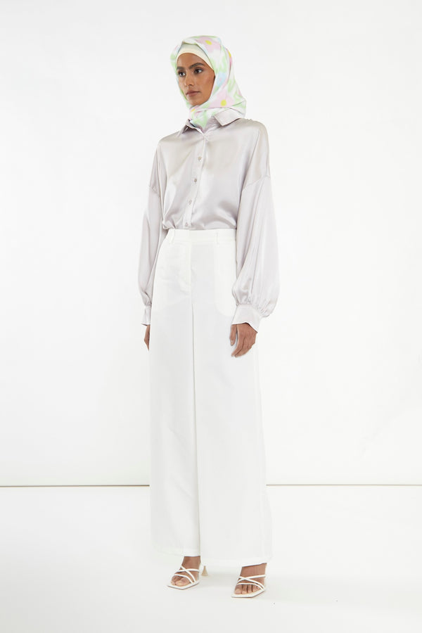 glamorous White Wide Leg Trousers