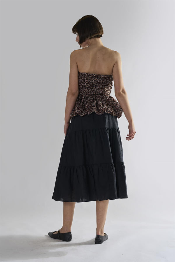Glamorous Glamorous Women's Leopard Ruffle Bandeau Crop-Top