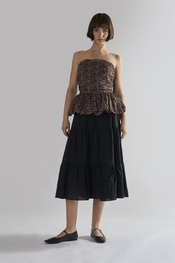 glamorous Glamorous Women's Leopard Ruffle Bandeau Crop-Top