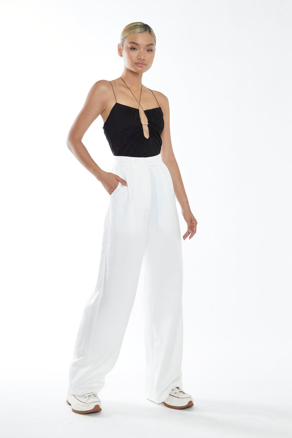 Glamorous Glamorous Womens Black Cut-Out Ruched Bodysuit