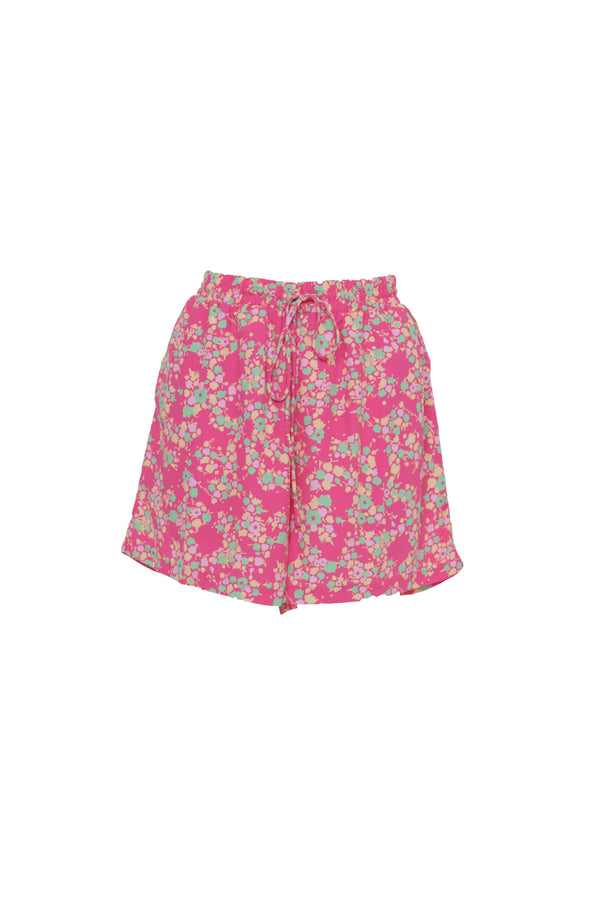 Glamorous LADIES SHORTS-AC3575-HOT PINK MULTI DITSY