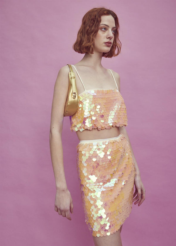 glamorous Lana Co-ord Strappy Crop Top -Burnt-Apricot