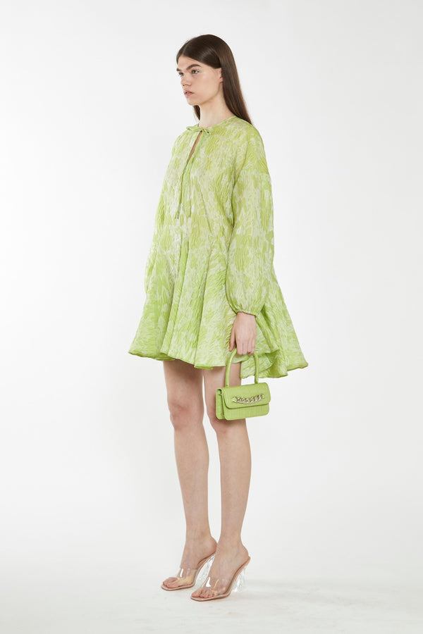Glamorous Lime Organza Jacquard Oversized Mini-Dress
