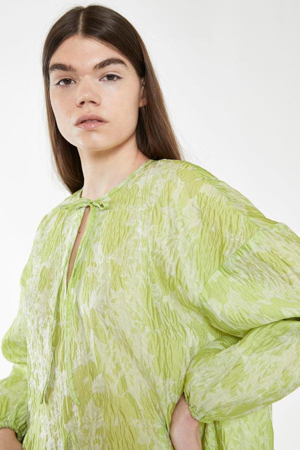 Glamorous Lime Organza Jacquard Oversized Mini-Dress