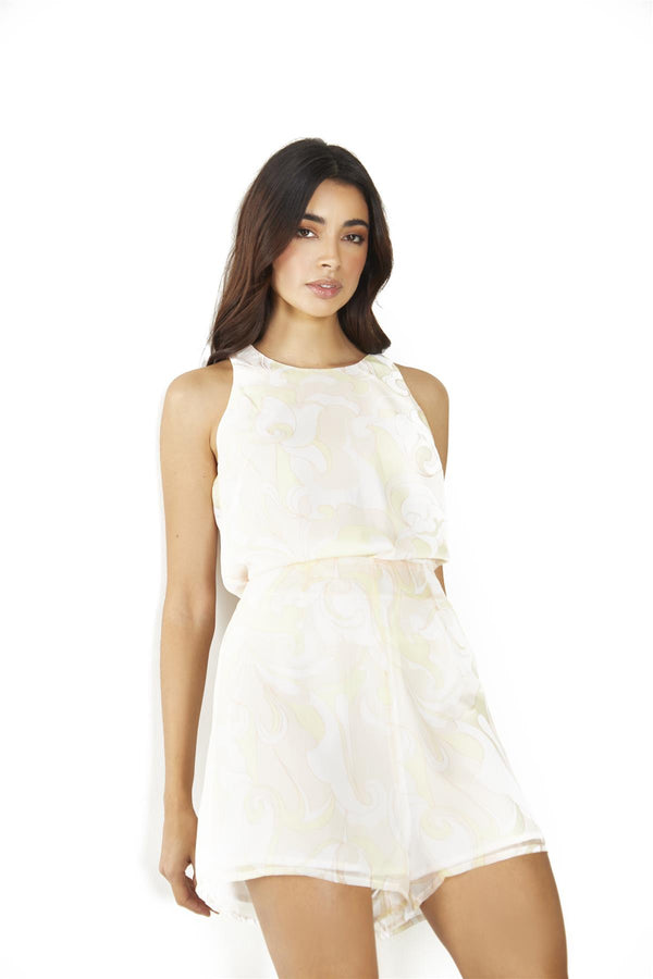 Glamorous Pastel-Swirl-Abstract High-Waisted Shorts