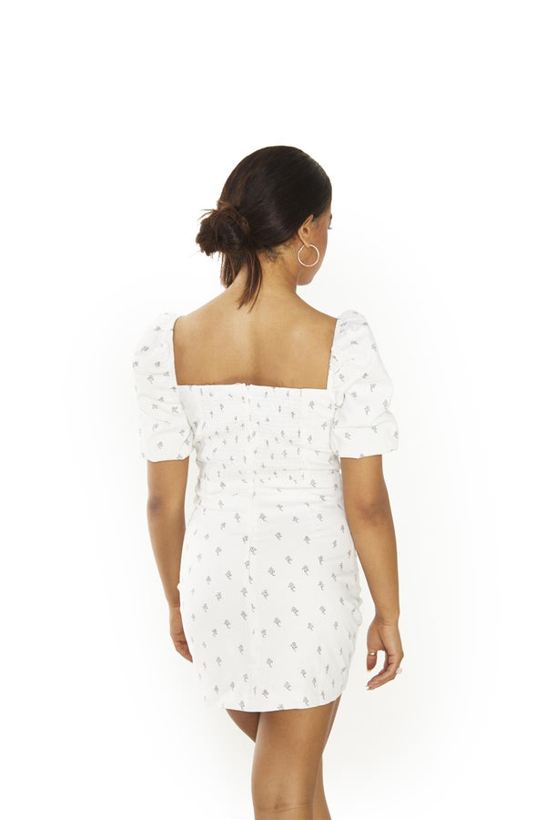 Glamorous Rustic-Ditsy-Floral Square-Neck-Mini-Dresses