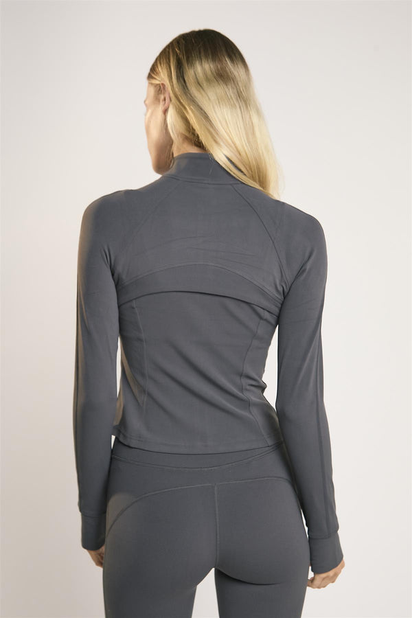 Glamorous Signature Graphite-Grey Full-Zip-Long-Sleeve Jacket