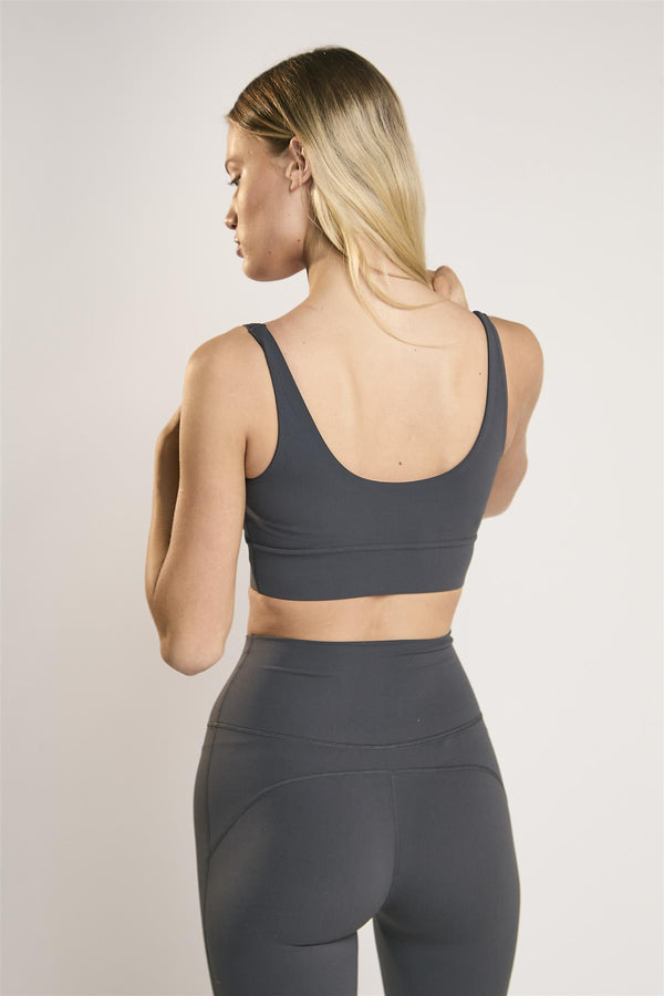 Glamorous Signature Graphite-Grey Scoop-Neck Crop-Top