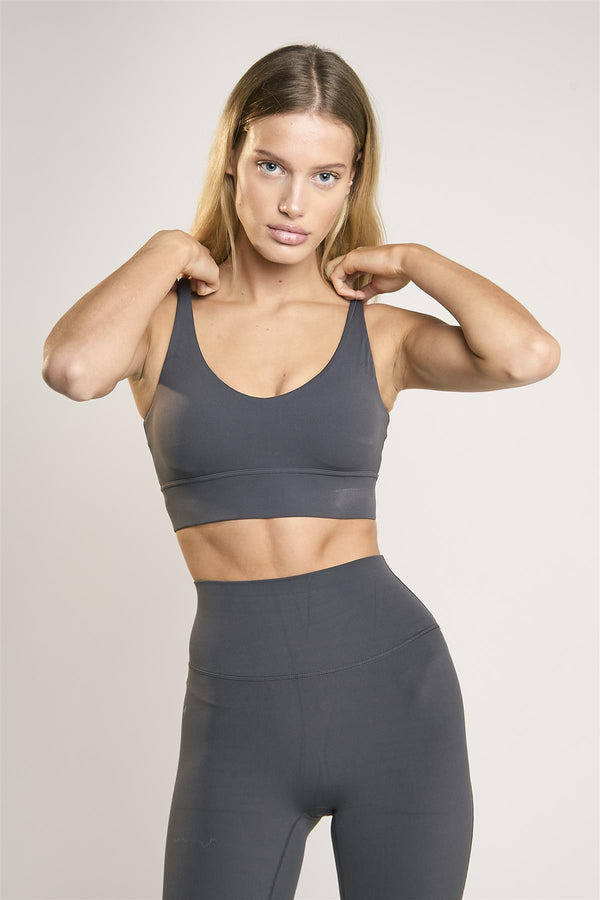 Glamorous Signature Graphite-Grey Scoop-Neck Crop-Top