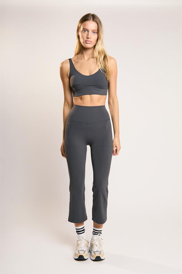 glamorous Signature Graphite-Grey Scoop-Neck Crop-Top
