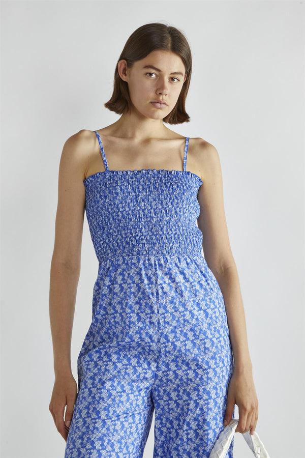 Glamorous Ultramarine-Ditsy Wide-Leg Cropped-Jumpsuit