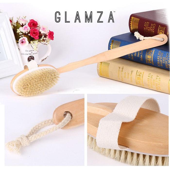 glamza Glamza 2 in 1 Long Handle Bath & Shower Brush & Dry Skin Brush - 2 Options