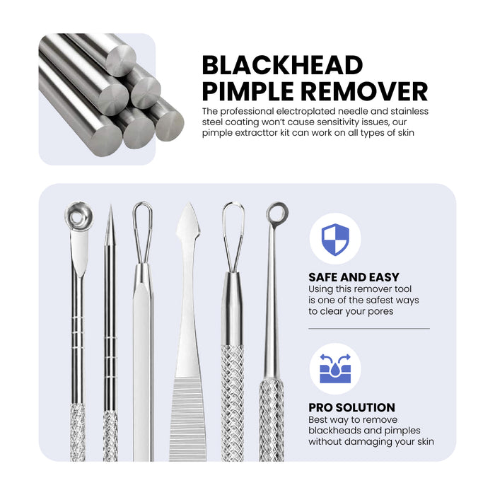 Glamza 7pc Blackhead Pimple Tool Kit