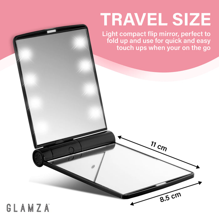 Glamza Glamza Portable 8 LED Light Makeup Mirror