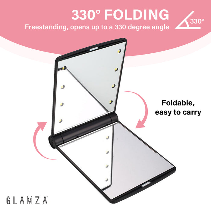 Glamza Glamza Portable 8 LED Light Makeup Mirror