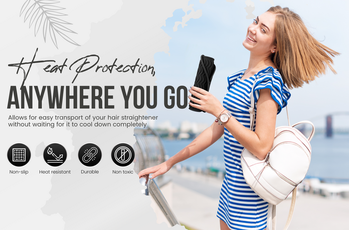 Glamza Glamza Hair Straightener Silicone Heat Mat – Heat Protection & Easy Storage | Free UK Delivery