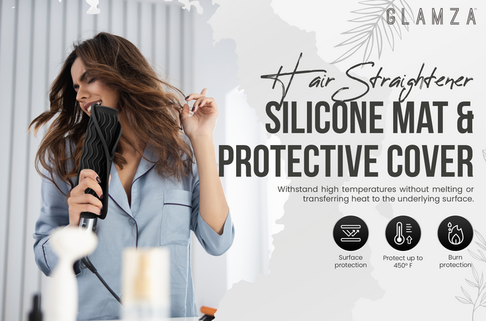 glamza Glamza Hair Straightener Silicone Heat Mat – Heat Protection & Easy Storage | Free UK Delivery