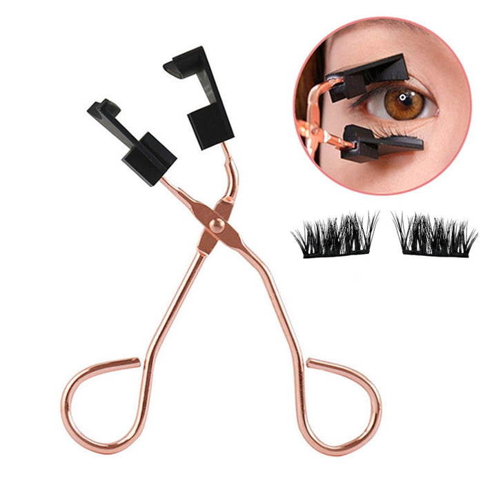 glamza Glamza Magnetic Eyelash Applicator Tweezer- Rose Gold