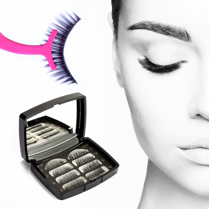 Glamza Glamza Magnetic False Eyelashes In Case With Mirror & Applicator – Reusable Easy-to-Apply Glue-Free Lashes