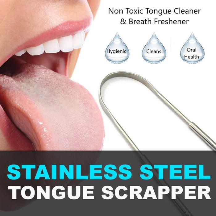 glamza Glamza Stainless Steel Tongue Scraper | Unisex Oral Care | Free UK Delivery