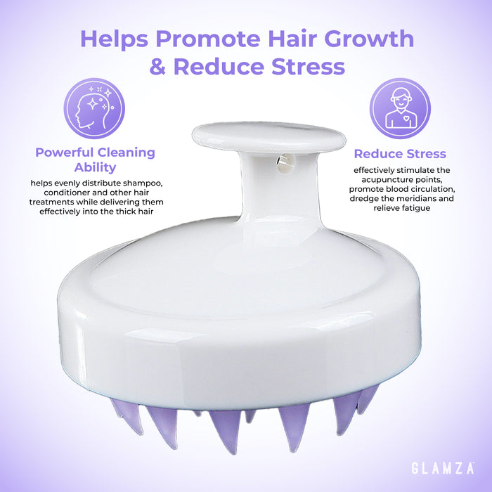 Glamza Silicone Scalp Massage & Shampoo Hair Brush - Also Great For Pets