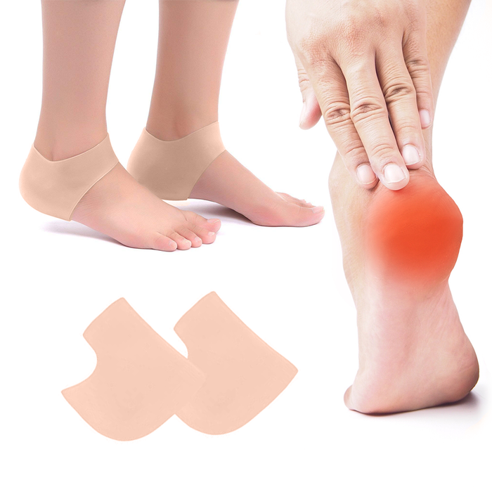 glamza Soft Gel Silicone Heel Protectors – Pain Relief Anti-Crack & Callus Softening – Free UK Delivery