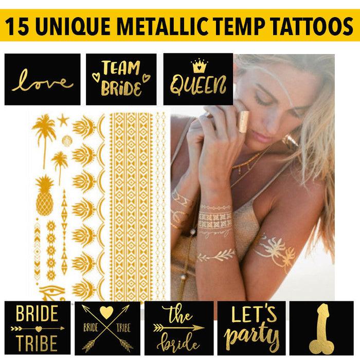 glamza Summer Festival Fancy Dress & Beach Holiday Metallic Sticker Tattoos