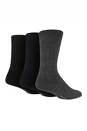 glenmuir Mens 3 Pair Bamboo Plain Rib Socks