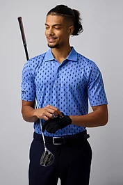 glenmuir Mens Printed Performance Golf Shirt