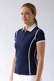 glenmuir Ladies Contrast Piping Performance Pique Golf Shirt Sale