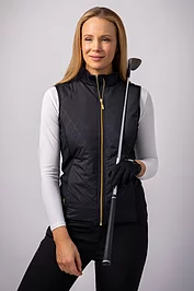 glenmuir Ladies Full Zip Faux Fur Lined Padded Golf Gilet