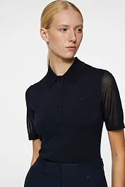 Glenmuir Ladies J Lindeberg X Glenmuir Sheer Sleeves Polo Shirt Sale